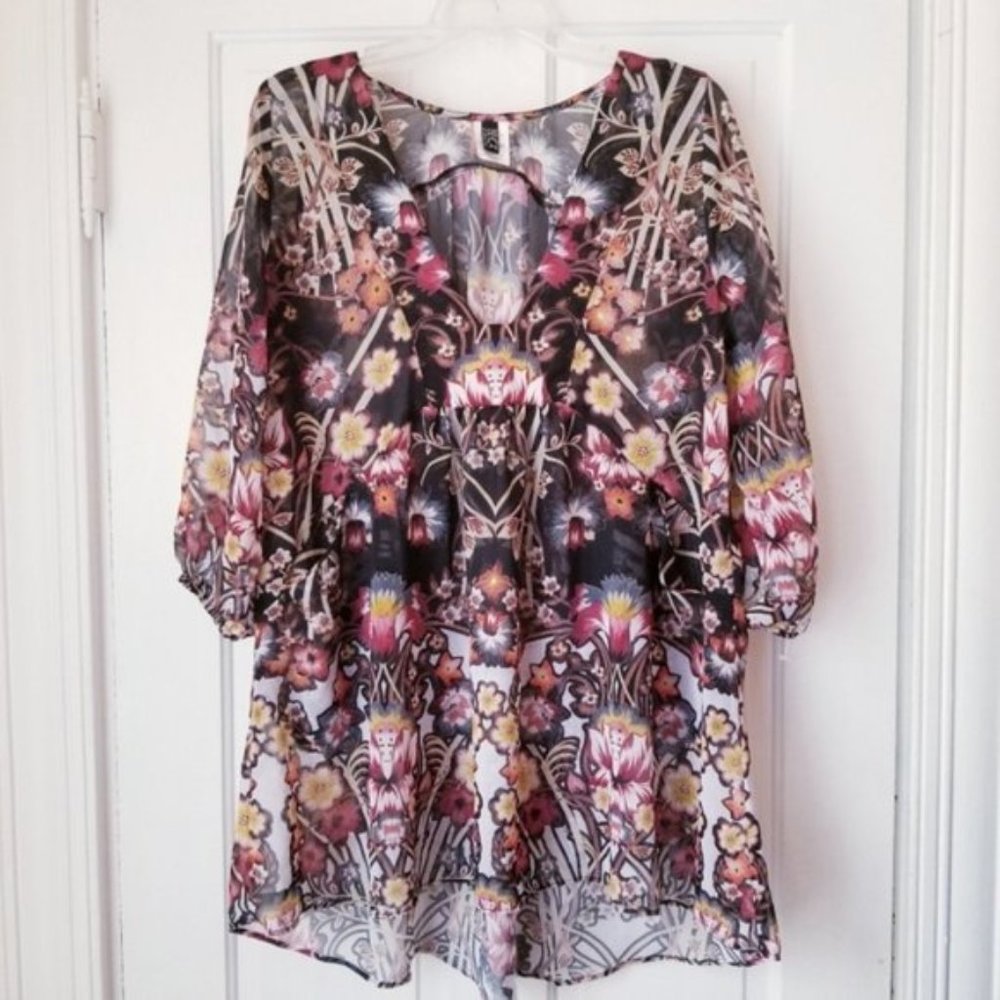 BECCA REBECCA VIRTUE Swim Coverup Floral XS S Boho